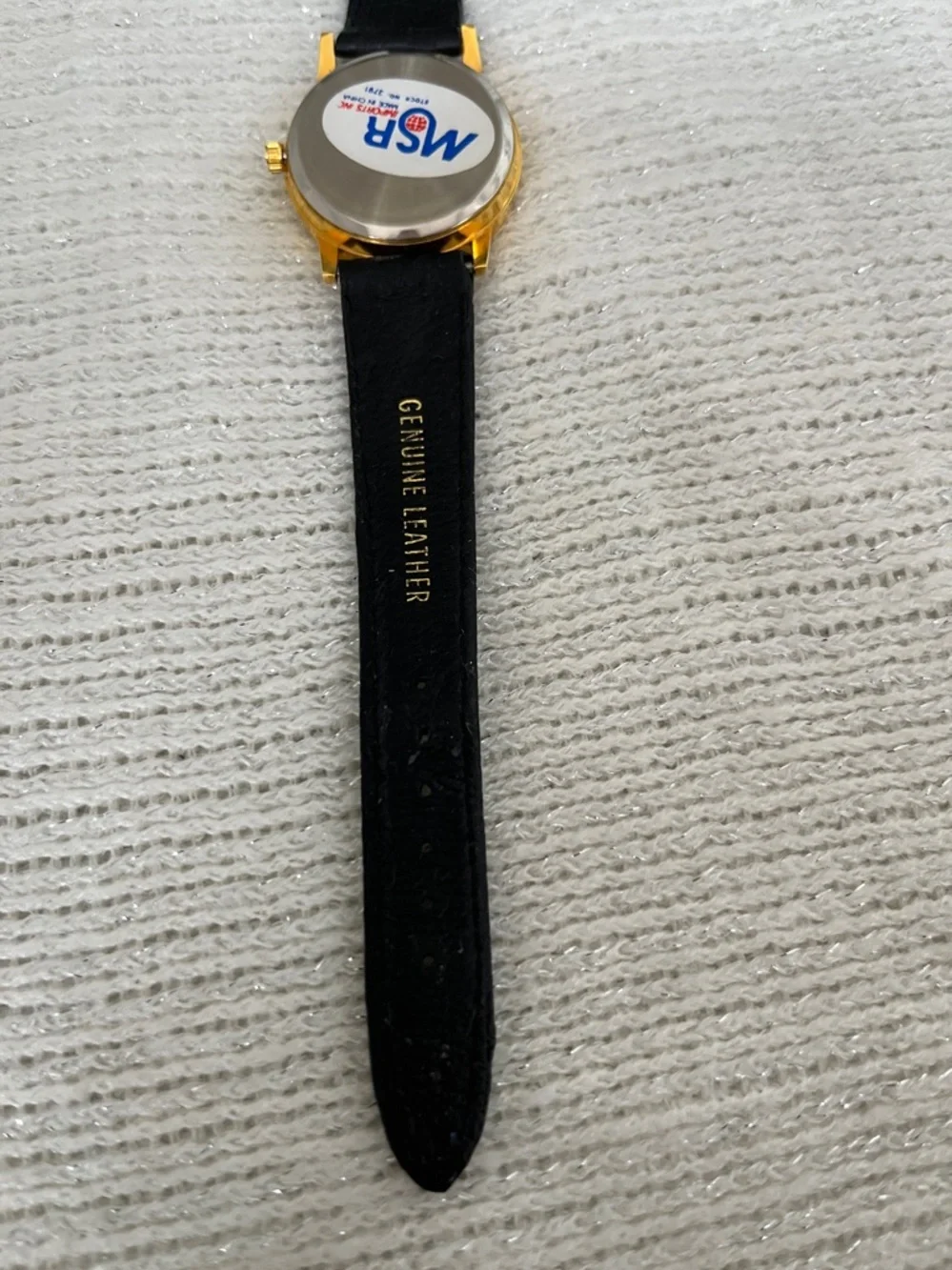 Railroad Train Classic Gold Case Black Leather Watch - Unbranded